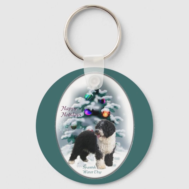 Spanish Water Dog Weihnachtsgeschenke Schlüsselanhänger (Vorderseite)