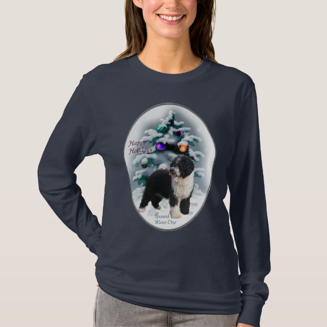 Spanish Water Dog Weihnachtsgeschenke T-Shirt (Vorderseite)