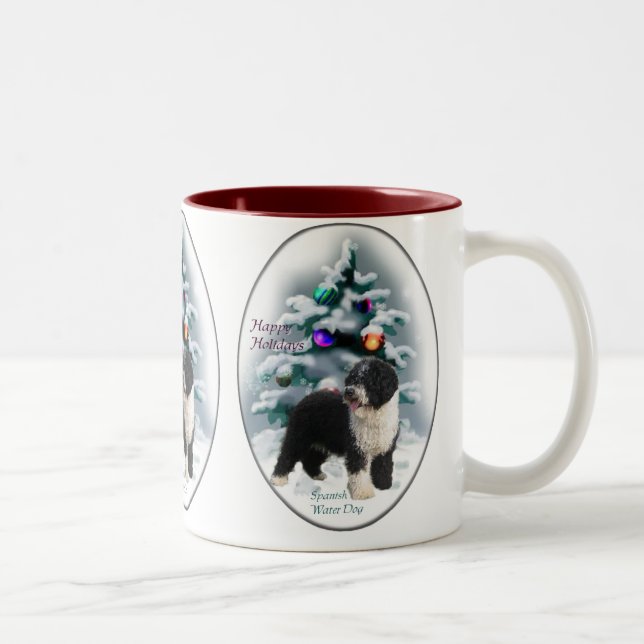 Spanish Water Dog Weihnachtsgeschenke Zweifarbige Tasse (Rechts)