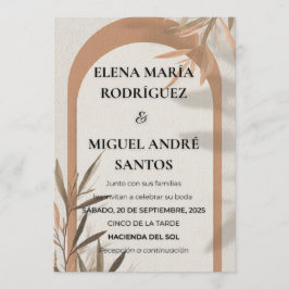 Spanish Wedding Invitation Terracotta Arch Olive Einladung