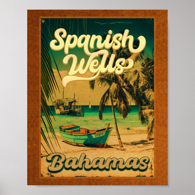Spanish Wells Island Bahamas Souvenirs 60er Poster (Vorne)