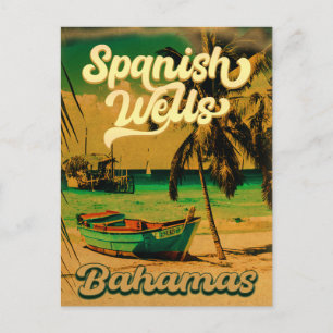 Spanish Wells Island Bahamas Souvenirs 60er Postkarte
