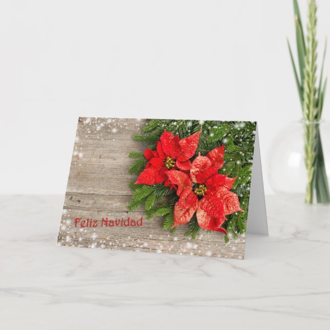Spanishn Weihnachten - Weihnachtsbaum, Poinsettia (Vorderseite)