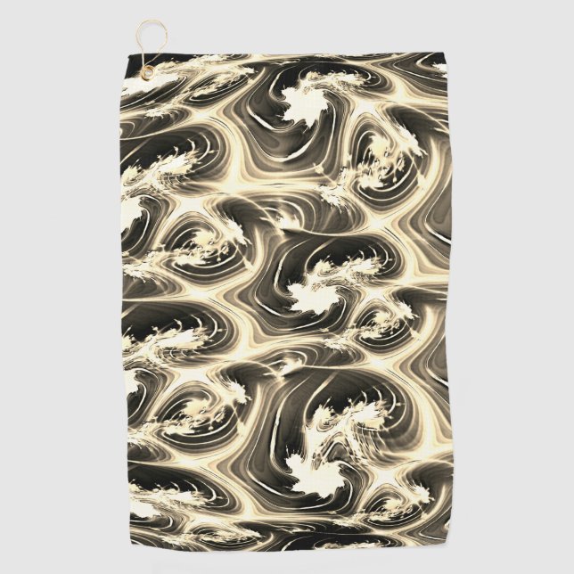 Spannende Fraktal-Verbindung von hellen beigen Str Golfhandtuch (Vorderseite)