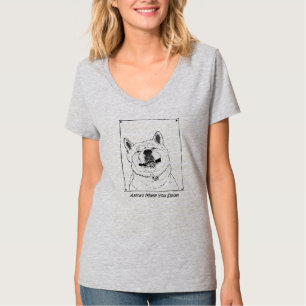 spannender Slogan lustig niedliche akita lächelnd T-Shirt