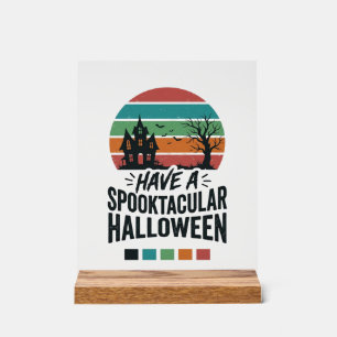Spannendes Halloween Vintage Gravur T-Shirt Des Acrylschild