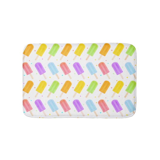 Spannendes sommerliches Watercolor Popsicle-Muster Badematte (Vorderseite)