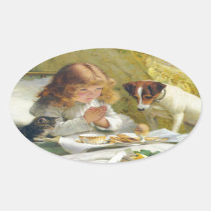 Spannung von Charles Burton Barber Ovaler Aufkleber