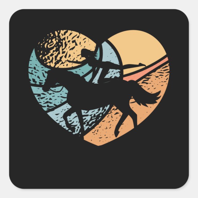 Spannungsherz Quadratischer Aufkleber (Vorderseite)