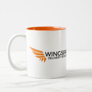 SPANNWEITE Zustelldienst-Logo-Tasse Zweifarbige Tasse