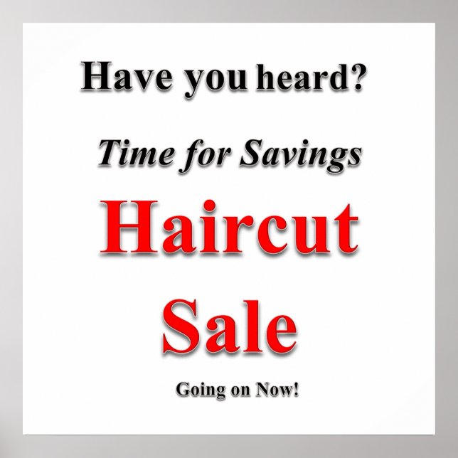 Spar Haircut Sale Poster Matte (Vorne)