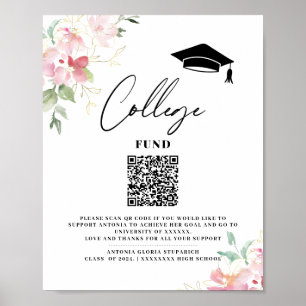 Sparbuch fürs College - Florales druckbares Abschl Poster