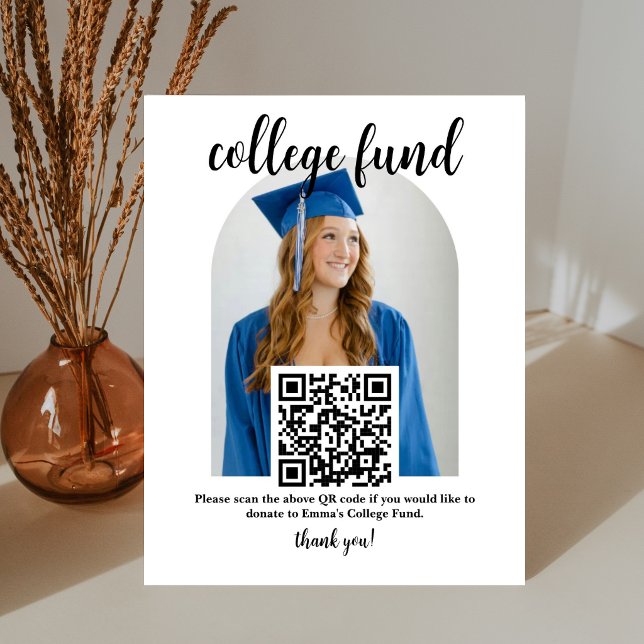 Sparbuch QR-Code-Schild mit Foto für Absolventen Sockelschild (Von Creator hochgeladen)