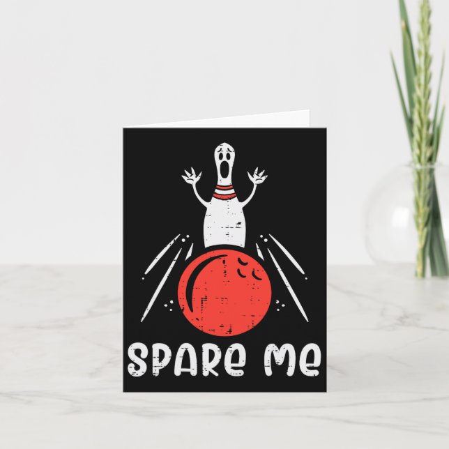 Spare me Bowling Button Strike Funny Bowler Männer Karte (Vorderseite)
