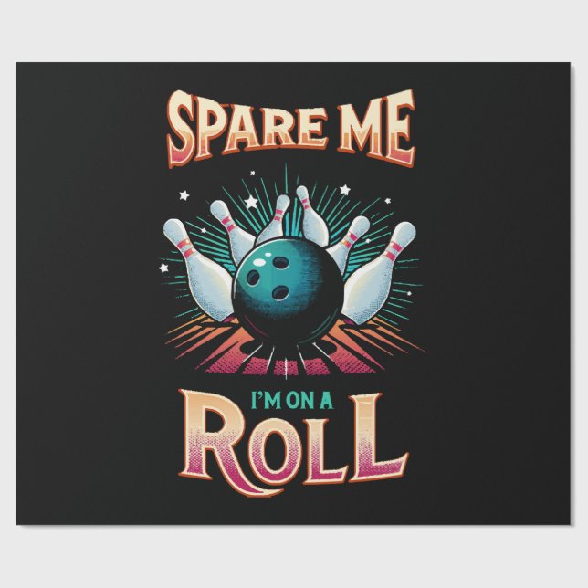 Spare me on a Roll - Bowling Geschenkpapier (Flach)