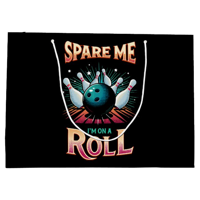 Spare me on a Roll - Bowling Große Geschenktüte (Rückseite)