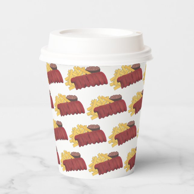 Spare Ribs GRILLEN Barbecue Barbeque Rib Cookoff Pappbecher (Vorderseite)