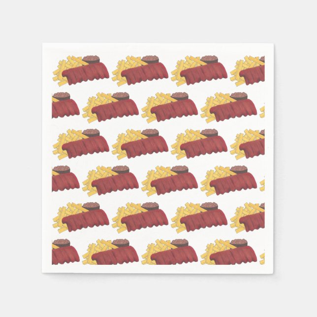 Spare Ribs GRILLEN Barbecue Barbeque Rib Cookoff Serviette (Vorderseite)