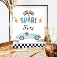 Spare Tires Blue Race Car Zwei Fast Boy Geburtstag