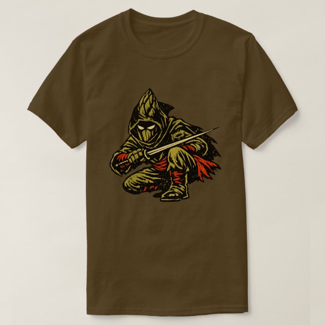 Spargel-Attentäter — Lustiger Gemüse-Stiller Ninja T-Shirt (Design vorne)