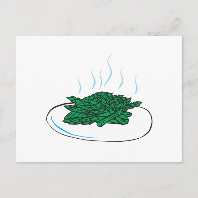 Spargel auf Teller Postkarte (Vorderseite)