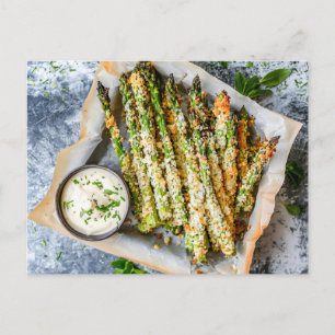 Spargel mit Parmesan-Kruste Feiertagspostkarte