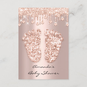 Spark Crystals Tropfen Rose Gold Baby Shower Feet Einladung