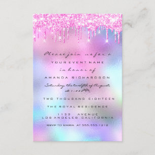 Spark Fuchsia Tropfen Pink Drips Braut Sweet 16th Einladung