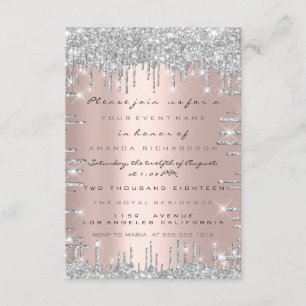 Spark Glitzer Rose Silver Lux Bridal Sweet 16. Einladung