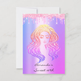 Spark Glitzer Tropfen Pink Sweet 16. 15. Meerjungf Einladung