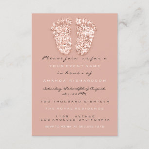 Spark Glitzer Tropfen Rose Baby Shower Girl Boy Fe Einladung