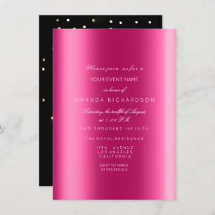 Spark Metallic Sepia Black Confetti Fuchsia Bridal Einladung