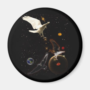 "Spark of Creation" Weißer Raven Geschenke Magnet