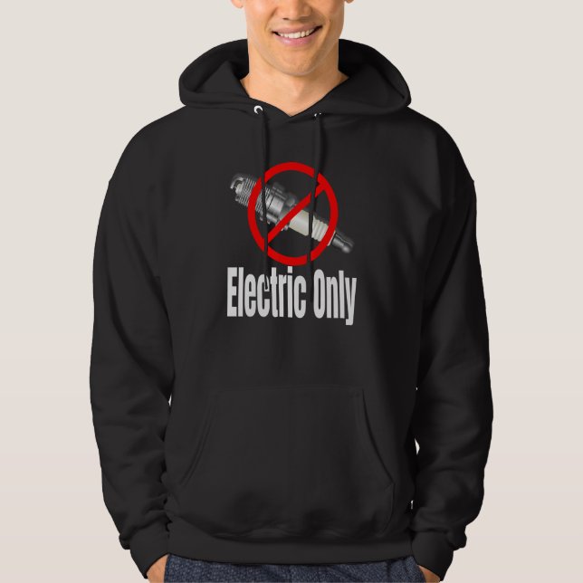 Spark Plug Crossed Out Electric Vehicles Hoodie (Vorderseite)