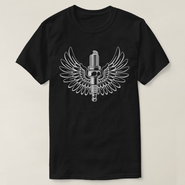Spark-Plug mit Wing-Design  T-Shirt (Design vorne)