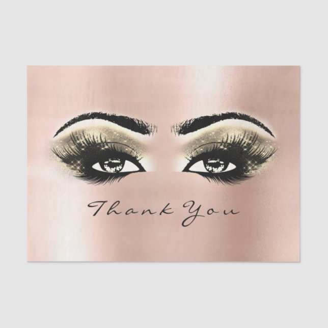 Spark Rose Gold Lashes Bridal Vielen Dank Seidenpapier (Vorderseite)