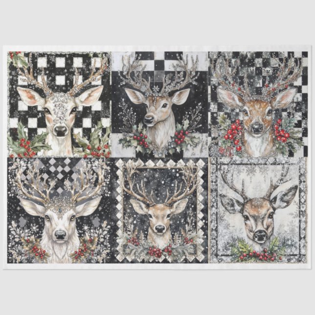 Sparke Deer Squares, Rentier Seidenpapier (Vorderseite)