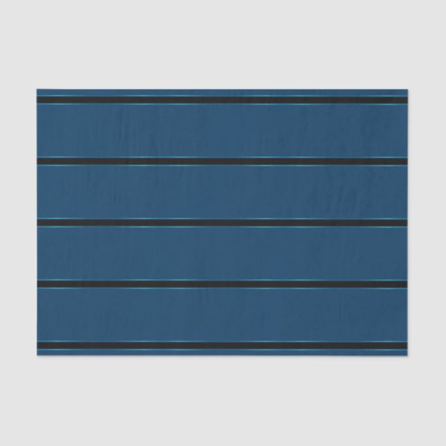 Sparking Metallic dick Blue Stripes Seidenpapier (Vorderseite)