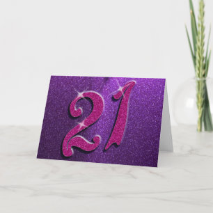Sparkle 21. Rosa und Lila Grußkarte Karte
