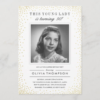 Sparkle Altes Foto Überraschende Party Einladungen