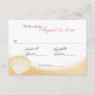 Sparkle Beach Muscheln und Starfish Response RSVP Karte