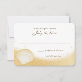 Sparkle Beach Seashelle Wedding Response RSVP Karte