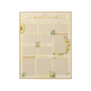 Sparkle Bee Weekly Planner Notizblock