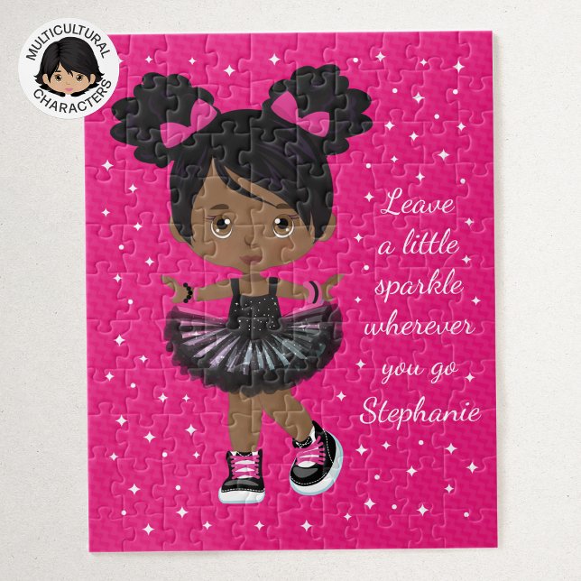 Sparkle Black Girl Personalisiert Puzzle (Von Creator hochgeladen)
