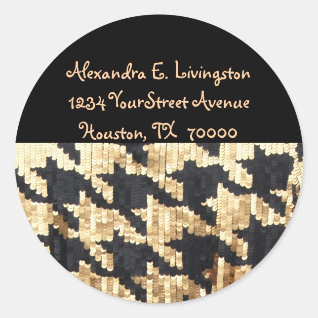 Sparkle Bling Rücksendeadresse Runder Aufkleber (Vorderseite)