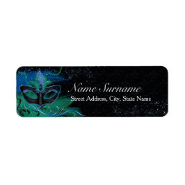 Sparkle Blue & Green Masquerade Address Labels