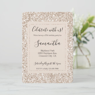 Sparkle Blush Cream Glitz Glitzer Einladung