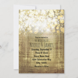 Sparkle Bright Lights Rustic Gold Glam Einladungen