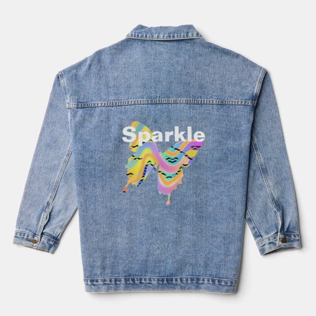 Sparkle Butterfly Jeansjacke (Rückseite)
