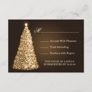 Sparkle Christmas RSVP Gold Karte